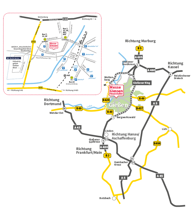 Anfahrt Messe Giessen