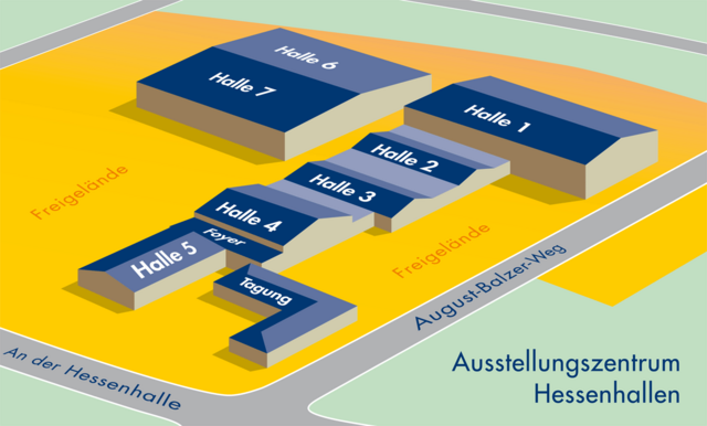 Geländeübersicht Ausstellungszentrum Hessenhallen